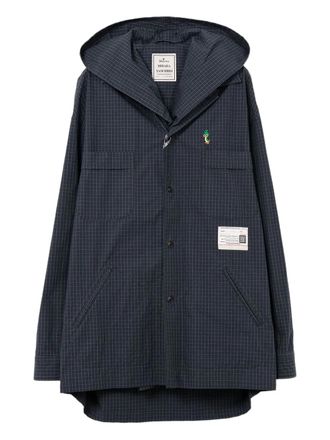 Miharayasuhiro hooded checked cotton shirt - men - Cotton - 46 - Black