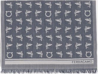 Ferragamo Woln sjaal met patroonontwerp