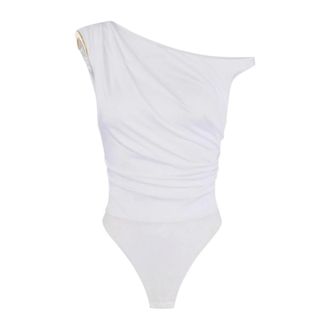 Elisabetta Franchi Dames, Tops, Wit, Maat: XL Viscose