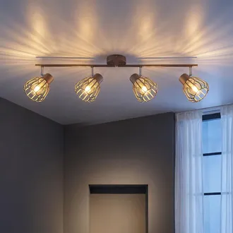 Globo Lighting Plafoniera A Led Lampada Da Soffitto Lampada Da Soggiorno Faretto Marrone Orientabile L 80 Cm