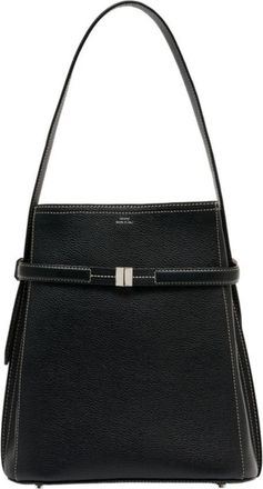Toteme Handbags, female, Black, Size: ONE SIZE Belted Bucket Purse