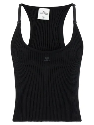 ○correges クレージュ タンクトップ ブラック レディース