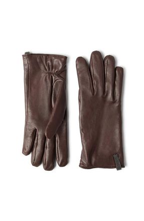 Brunello Cucinelli Nappa leather gloves in Rust Brown at Nordstrom, Size X-Small