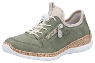 Rieker Slip-On Sneaker RIEKER, Damen, Gr. 36, gr&uuml;n (schilfgr&uuml;n), Lederimitat, Textil, Schuhe Slip-On Sneaker, Freizeitschuh, Halbschuh, Slipper mit leichter 