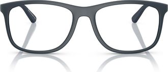 Emporio Armani 55mm Pillow Optical Glasses in Matte Dark Blue /Demo Lens at Nordstrom