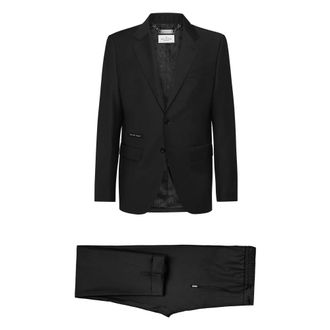 Philipp Plein Heren, Pakken, Zwart, Maat: XL Wol