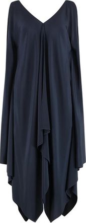 Gianluca Capannolo Zijden gerimpelde jurk Asymmetrische zoom - Dames - Casual kleedjes - Blauw - M - Kleedjes