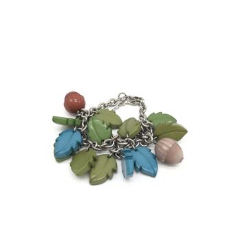 Fendi Colorful Leaf And Acorn Charm Womens Bracelet (Pre-Owned)