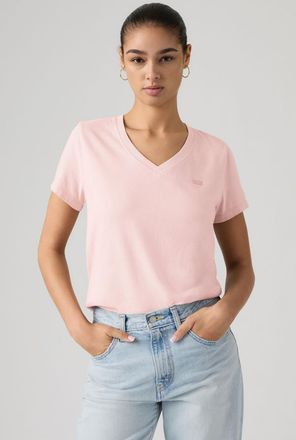 Levi's Camiseta de algod&oacute;n con cuello de pico Favorite - Mujer - 2XS - Rosa / Crystal Pink