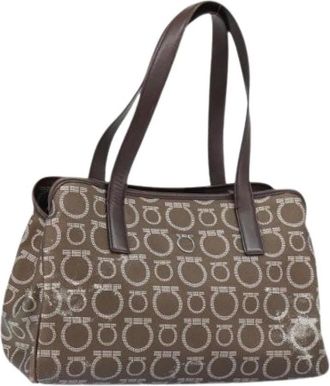 Ferragamo Pre-owned Handbags, female, Brown, Size: ONE SIZE Pre-owned Leather Shoulder Bag