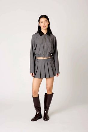 Nia Fennel Pleated Skort In Charcoal
