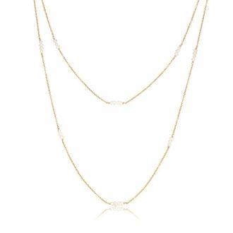 Lily & Roo Gold Layered Mini Pearl Necklace