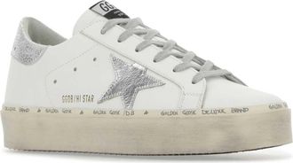 Golden Goose Womens White Leather Hi Star Sneakers 80185 Cow Goat
