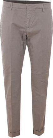 Dondup Brown Slim Fit Formal Trousers
