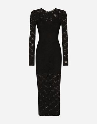 Dolce & Gabbana Long Lace Dress - Woman Dresses Black 40