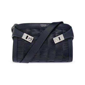 Ferragamo Borsa a tracolla Hug intrecciata - - Bags - Uomo - Blu - ONE SIZE