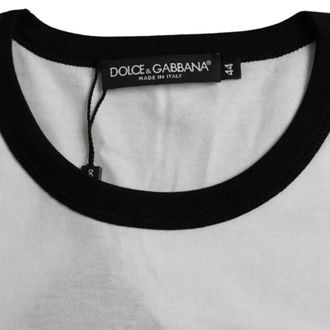 Dolce & Gabbana Mens Jazz Print Cotton T-Shirt Black