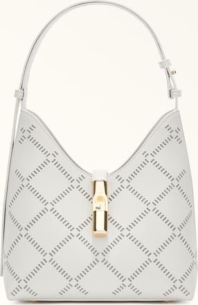 Furla Goccia Borsa A Spalla S Marshmallow Bianco Pelle Di Vitello Sidney Traforata Donna