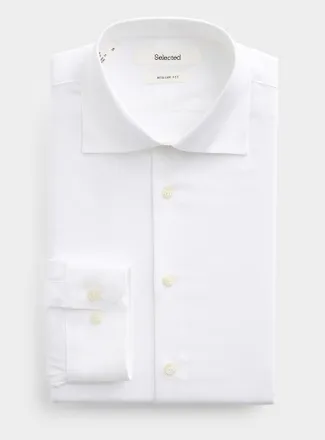 Selected Mens Pure cotton Dobby shirt Regular fit