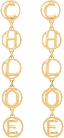 Chlo&eacute; Accessoires, Dames, Geel, ONE Size, Script Oorbellen