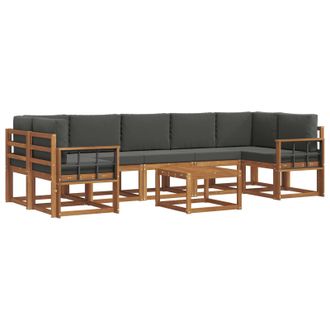 vidaXL Conjunto De Sof&aacute;s De Exterior 8 Pcs Natural Y Antracita Vidaxl