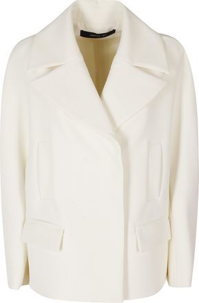 Federica Tosi Cream Short Classic Cut Cady Caban Jacket