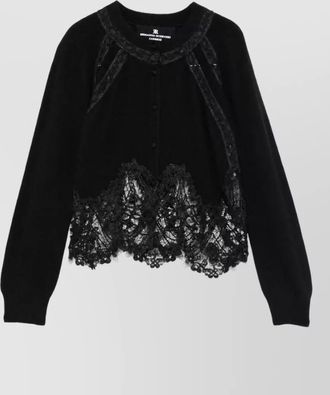 Ermanno Scervino cashmere cropped lace cardigan