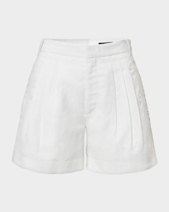 Rag & Bone Chappell Pleated Linen Shorts