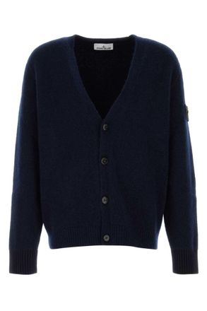 Stone Island Navy Blue V Neck Cardigan