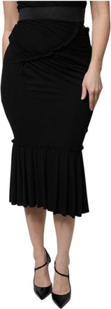 Dolce & Gabbana Mermaid Cut Midi Rok - Dames - Midirokken - Zwart - M - Rokken