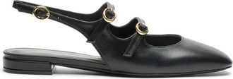 Stuart Weitzman Ballerinas, female, Black, Size: 8 1/2 US Mary Jane Slingback Shoes