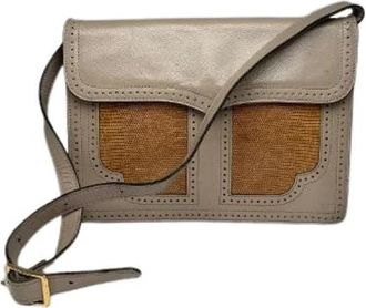 Saint Laurent Pre-owned Y-Satchel 2-Way Handtas - Dames - Vintage Schoudertas - Beige - ONE Size - Leer - Vintage