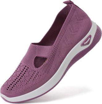 Generic Womens Summer Mesh Slip-On Sneakers, Round Toe Glitter Breathable Casual Shoes, Anti-Slip Comfort Walking Shoes, Lightweight Fashion Easy-On Flats