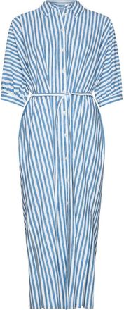 JapanTKY YWA Dessin Hemdblusenkleid - Dames - Shirt Kleedjes - Blauw - M - Kleedjes