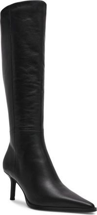 Steve Madden Lingo Pointed Toe Knee High Boot in Black Leather at Nordstrom, Size 6.5