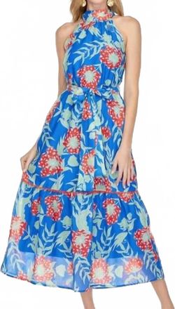 Jade Yoga Trimmed Halter Maxi Dress In Royal Red