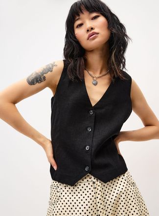 Twik Womens Supple viscose-linen blend vest