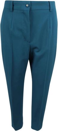 Dolce & Gabbana Tailored Broeken - Dames - Vrijetijds broeken - Blauw - S - Wol - Broeken
