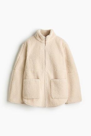 H&M Teddy Jacket in Light Beige at Nordstrom, Size Xx-Large