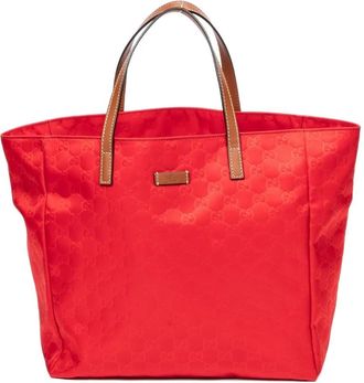 Gucci Borsa tote con monogramma - Rosso