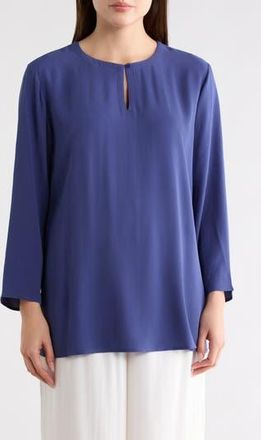 Eileen Fisher Bracelet Sleeve Silk Tunic in Bluette at Nordstrom Rack, Size Xx-Small