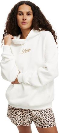 Cotton On Womens Graphic Fleece Hoodie in Beckley House White at Nordstrom, Size X-Large