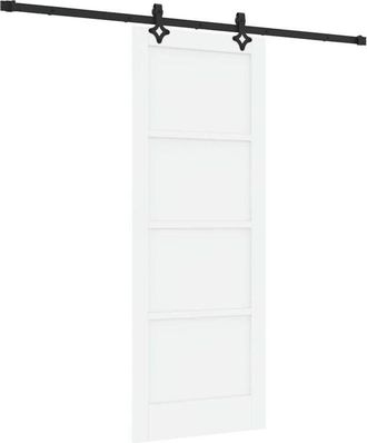 vidaXL Vidaxl - Juego De Puerta Corredera Manual Blanco Y Negro 78 X 202 Cm
