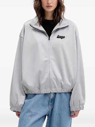 HUGO BOSS Bomberjack met logopatch en rits - Grijs