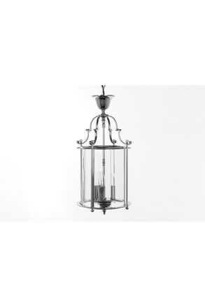 Netlighting Colchester 3 Light Chrome Ceiling Chain Indoor Lantern in Grey