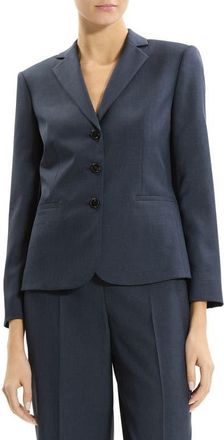 Theory Shrunken Three-Button Jacket in Nocturne Navy at Nordstrom, Size 16