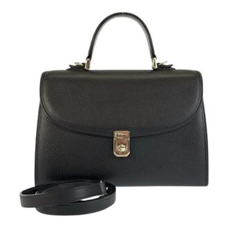 Burberry Pre-owned Handbags, female, Black, Size: ONE SIZE Pre-owned Leather 2way Bag