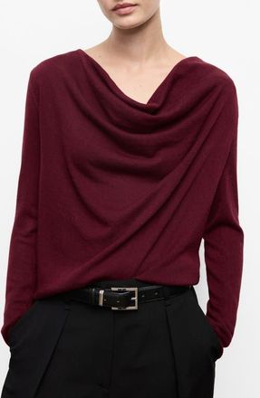 Mango Cowl Neck Sweater in Wine at Nordstrom, Size X-Small