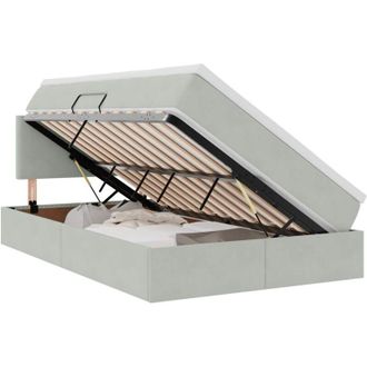 vidaXL Storage Bed with Mattress Light Grey 120 x 190 cm Velvet vidaXL