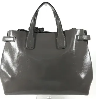 Burberry Gray Leather Handbag Shoulder Bag Tote Bag (Pre-Owned)